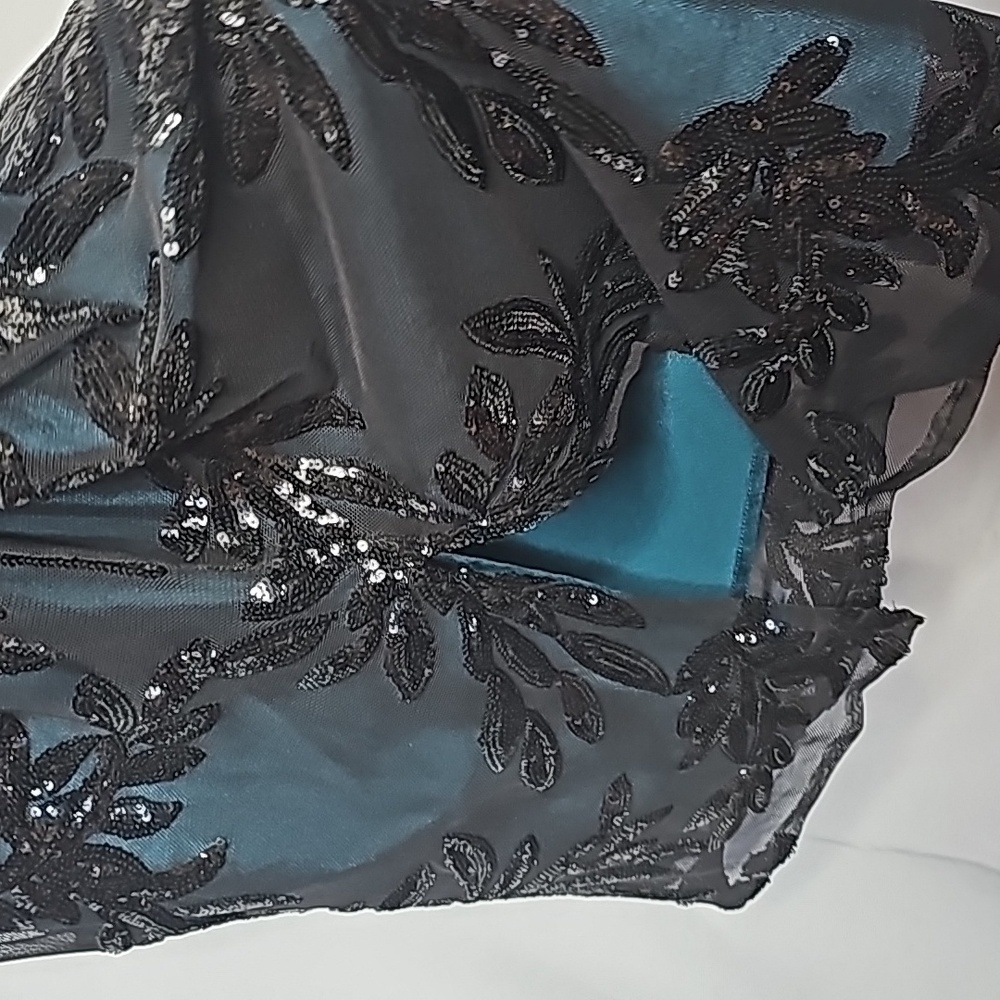 NWOT Alex & Eve sequined razorback halter neck midi sheath floral dress sz 10 - Picture 11 of 12
